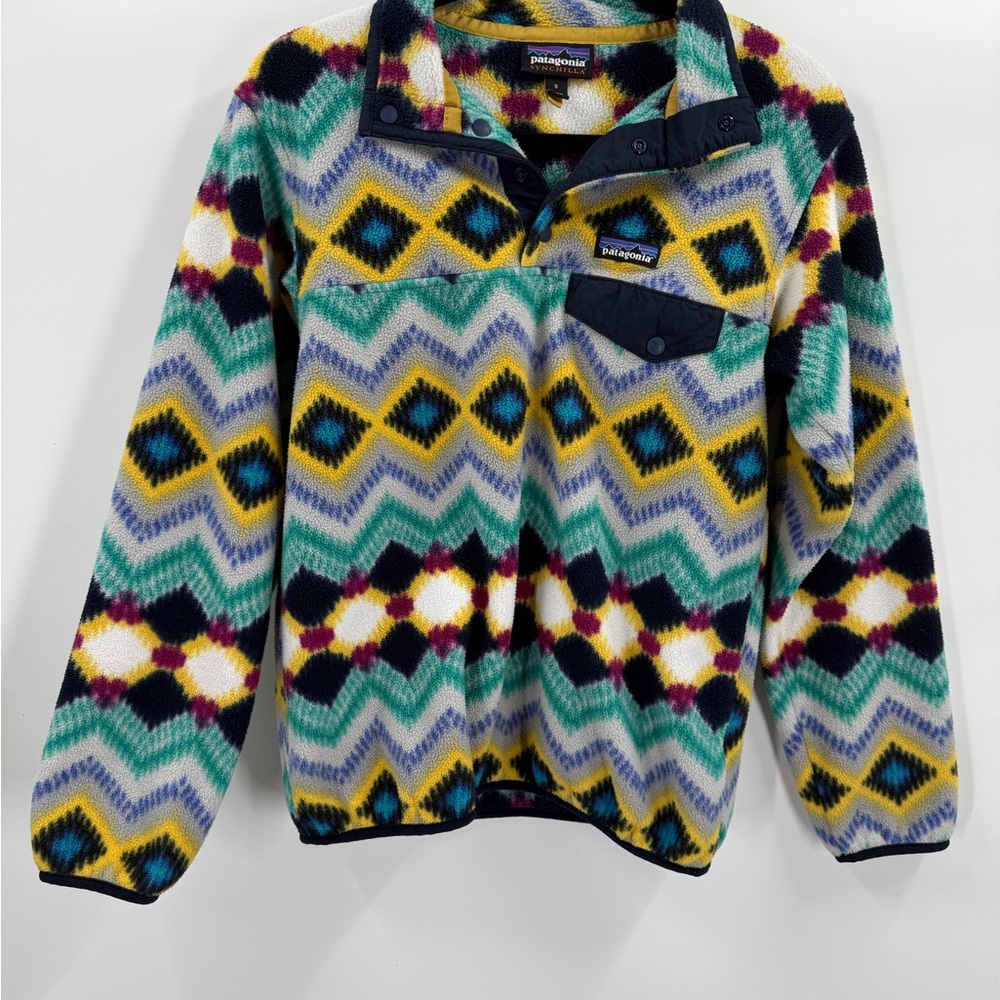 Patagonia Synchilla Snap-T Fleece Pullover - Aztec/Geometric print, size s